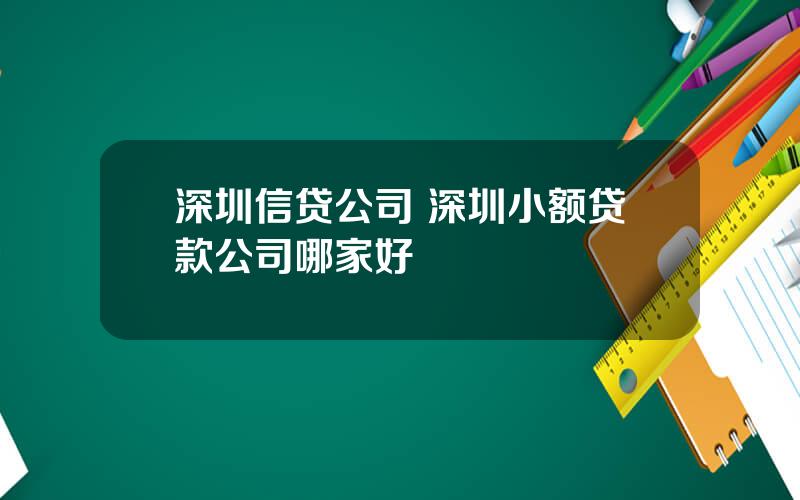 深圳信贷公司 深圳小额贷款公司哪家好